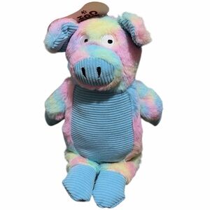 Rainbow Tie-Dye Plush Pig Dog Toy